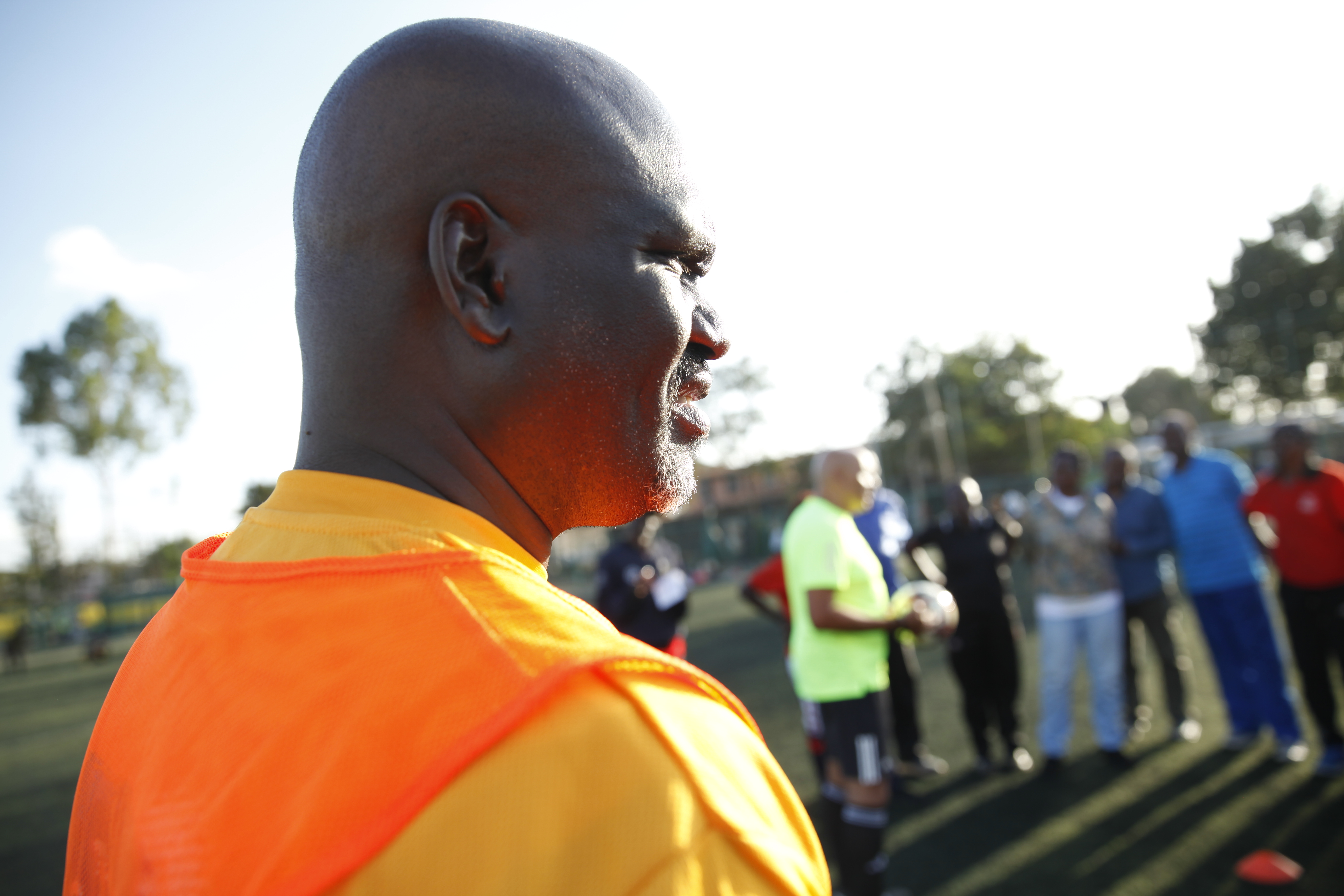 Kenya Walking Football Federation President Kiarie Mwangi at a KWFF event