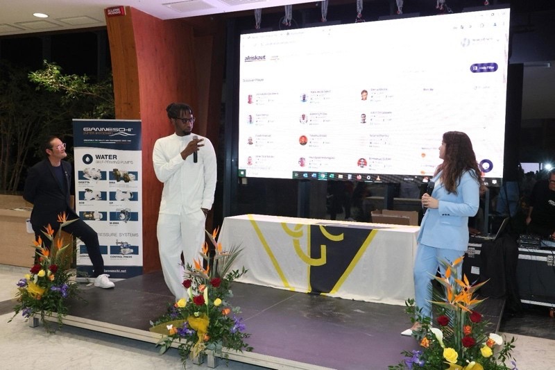 Nnamdi Emefo, CEO of Afriskaut, presenting